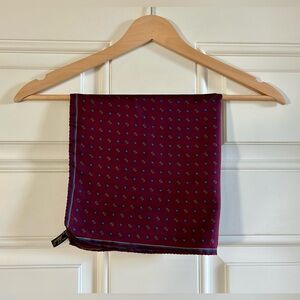 Ashear Vintage Pocket Square Scarf 100% Silk, Hand Rolled, 18.5" Made in Italy